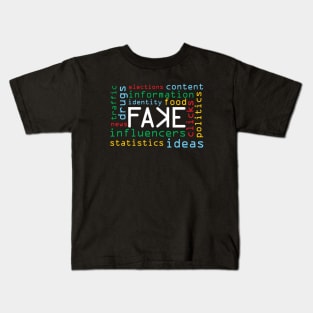 Fake Theme Creative Typographic Cloud Kids T-Shirt